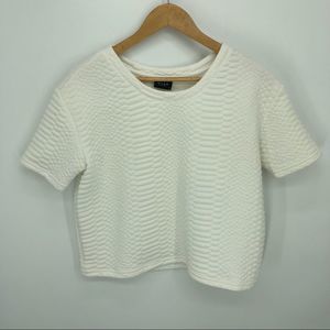 Vila white quilted snakeskin design top